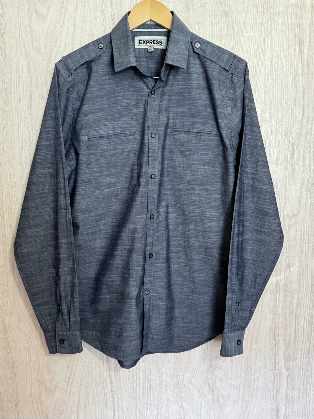 Express Men's Button Down Shirt in Blue Size M